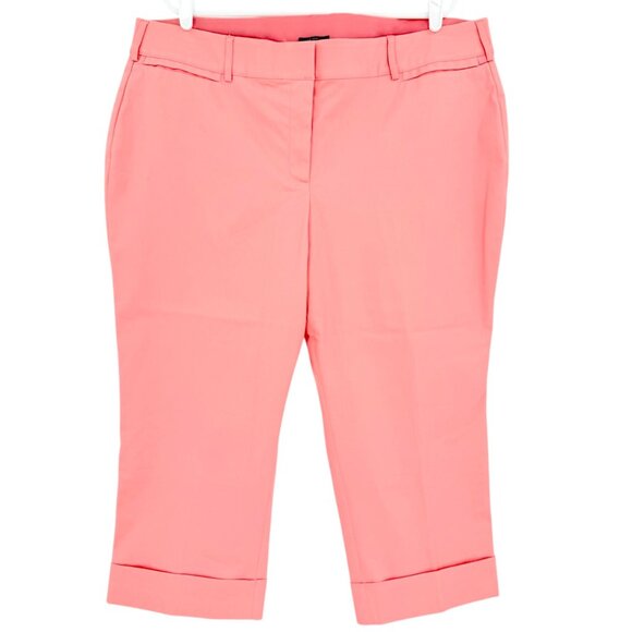 Lane Bryant Women's The Lena Stretch Curvy Coral Cropped Pants Plus Size 22 NWOT - Picture 1 of 10